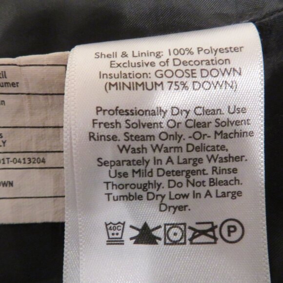 Men Large Black Puffer Jacket Eddie Bauer Goose Down Hood Lightweight Quilted - Picture 14 of 16